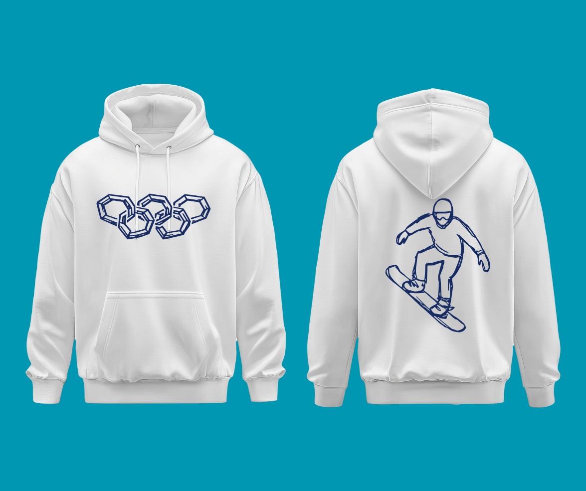 Winter Olympics Inspired Hoodie – Minimal Line Art Sports Design