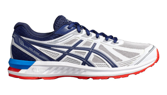 Asics Gel Sileo Mens cushioned running Trainers White Blue Red