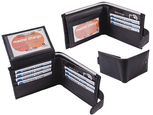 Sheep Nappa Notecase Credit Cards and Flap RFID Protected 1189