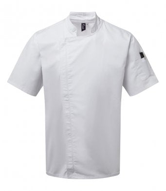 Premier Workwear Short Sleeve Zipped Chef's Jacket