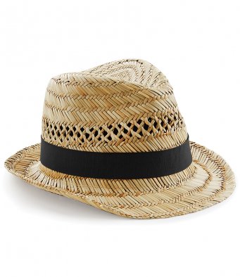 Beechfield Straw Summer Trilby Summer Hat