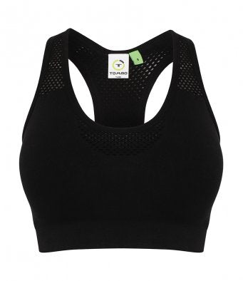 Tombo Ladies Seamless Crop Top - Black
