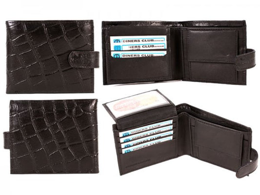 Mens Leather Wallet 1151 Croc skin design