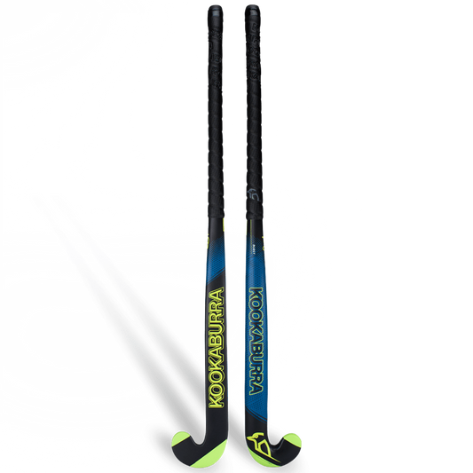 Kookaburra burst wooden hockey stick light black/green 34"