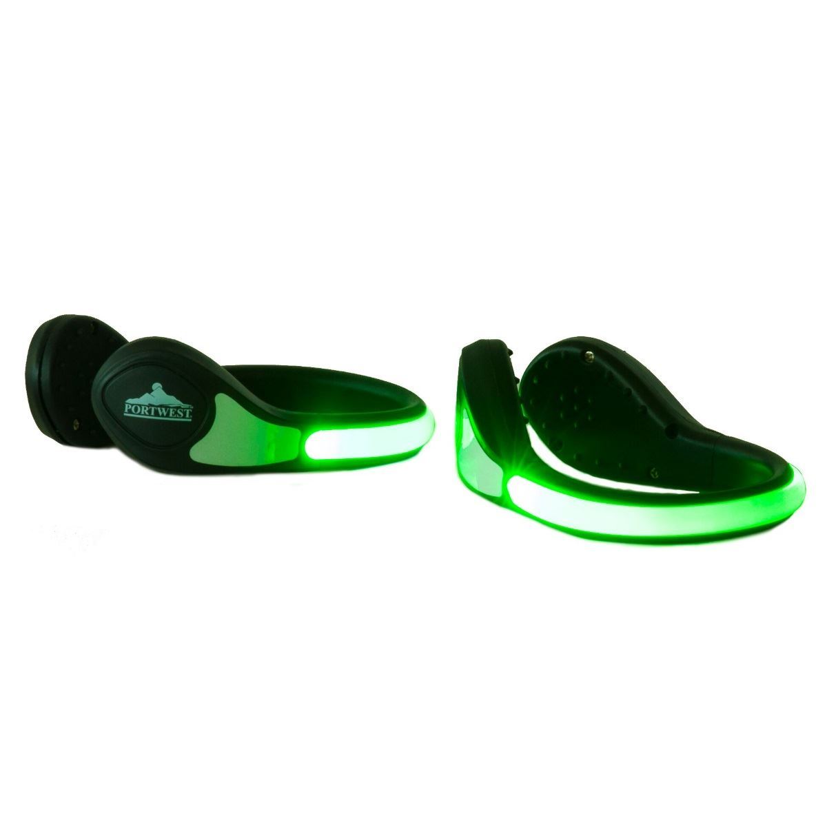 Illuminated LED Shoe Clip Green