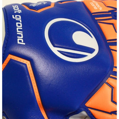 Uhlsport Soft Roll Finger Goalkeeper Gloves Navy / Fluo Orange. sizes 7,8,9,10