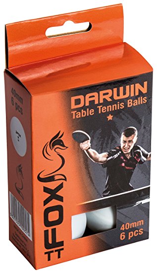 Fox Darwin 1 * table tennis balls 40mm 6 pack