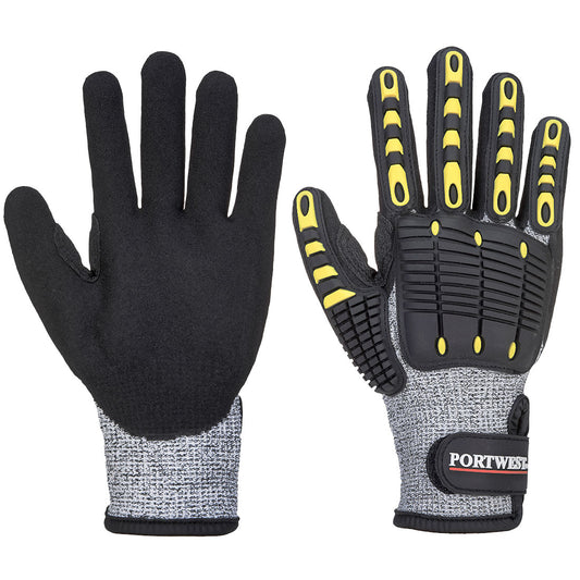 Portwest Workwear A722 - Anti Impact Cut Resistant Glove Grey/Black