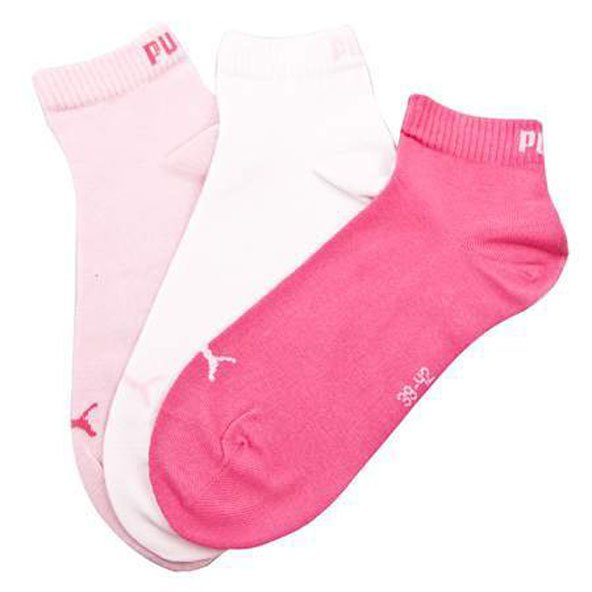 Puma Ladies Trainer socks white pink mixed 3 pack soft cotton