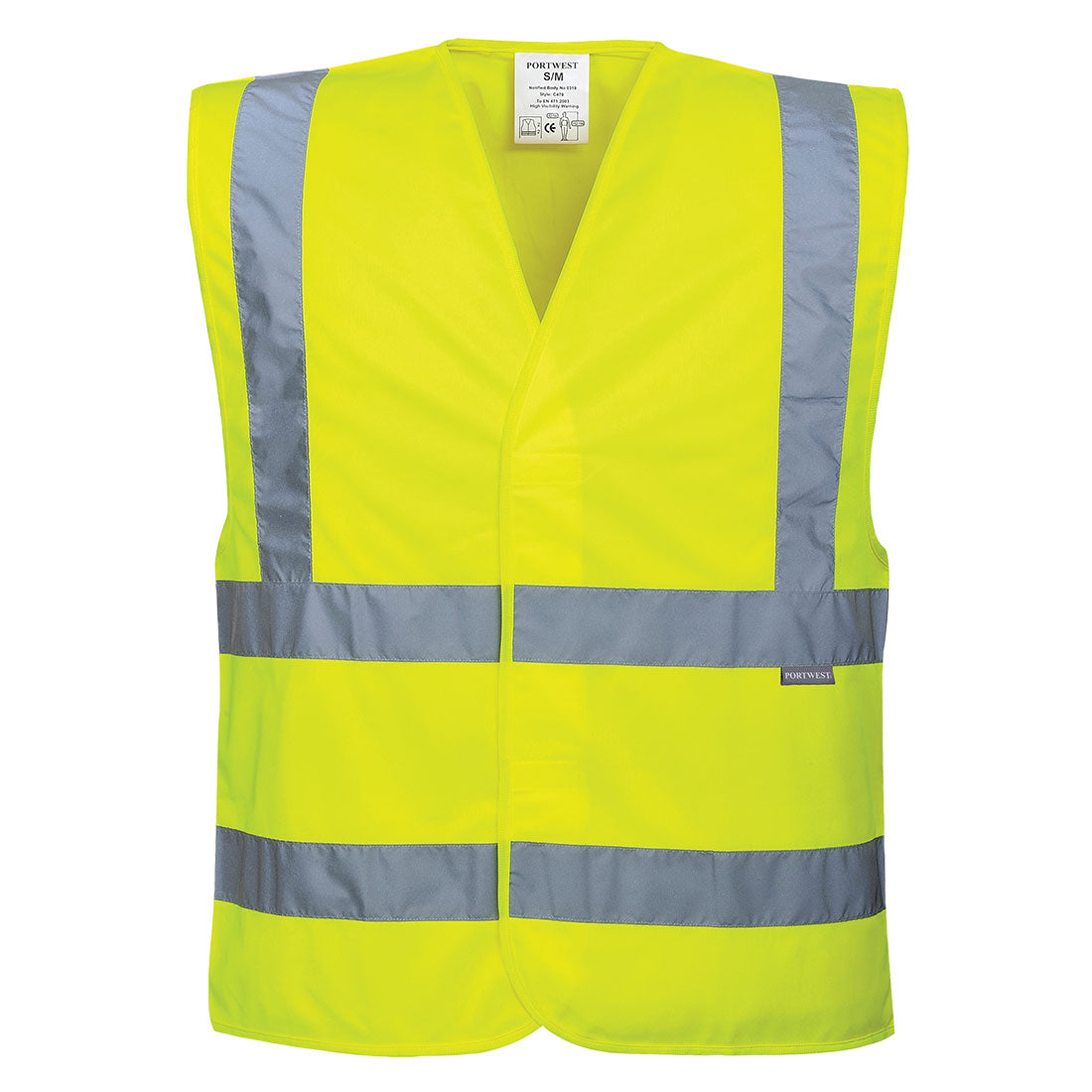 Portwest Workwear C470 - Hi-Vis Two Band & Brace Vest Yellow
