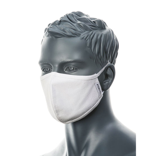 Portwest Anti-Microbial 2 Ply Fabric Face Mask
