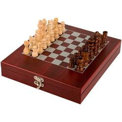 Rosewood Finish Chess Set 23.5cm x 27.5cm Great Gift
