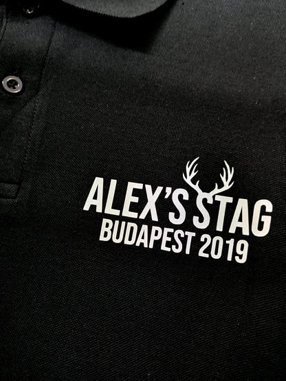 Personalised Stag design Party Polo Shirts