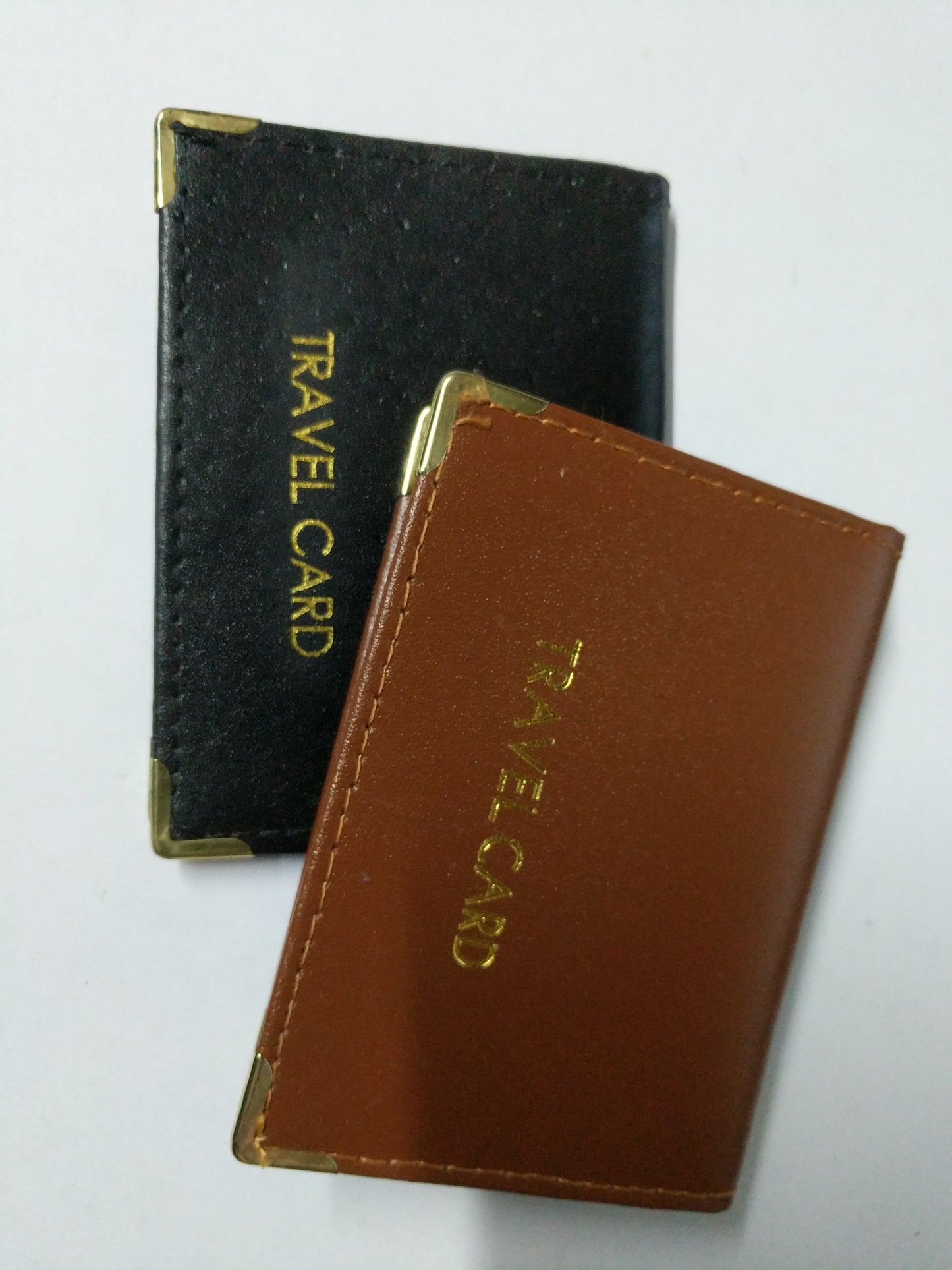 Leather Travel Card Holder Black or Tan