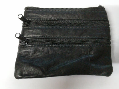 Leather zip compartment Pocket Wallet purse