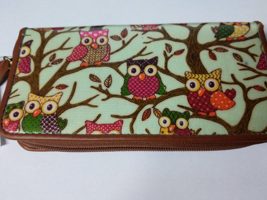 Ladies Oil cloth Amelie Owl Purse wallet