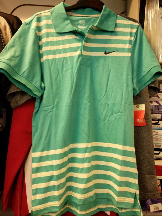 nike mens athletic dept turquoise polo size small