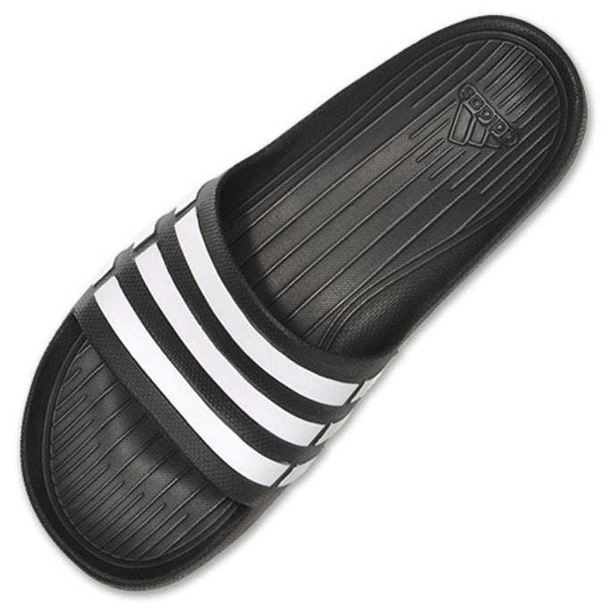 Adids duramo slides black and white