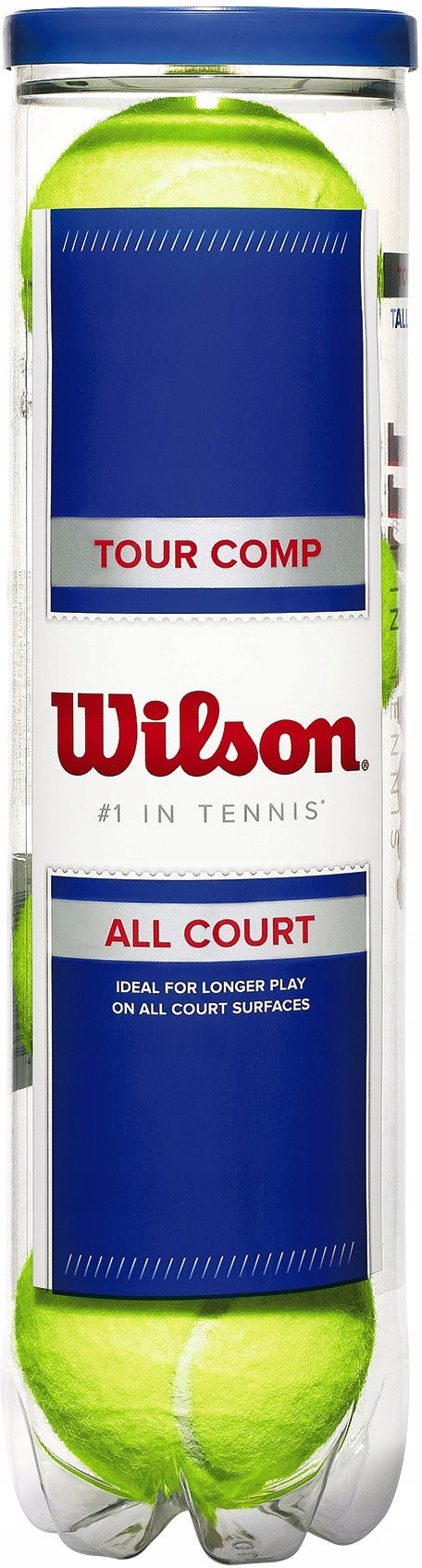 Wilson Tour Comp All Court Tennis Balls - tube of 4 balls