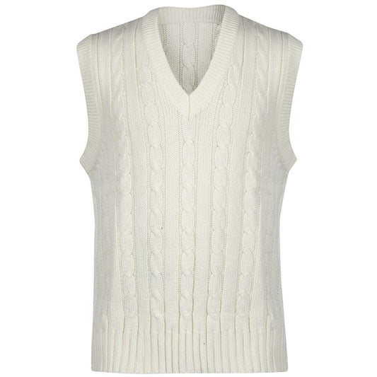 Readers sleeveless cricket slipover sweater cream