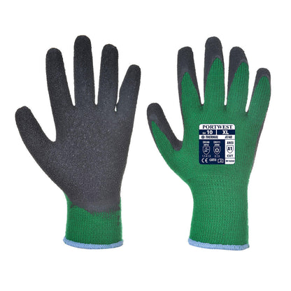Portwest Workwear A140 - Thermal Grip Glove - Latex - Green/Black