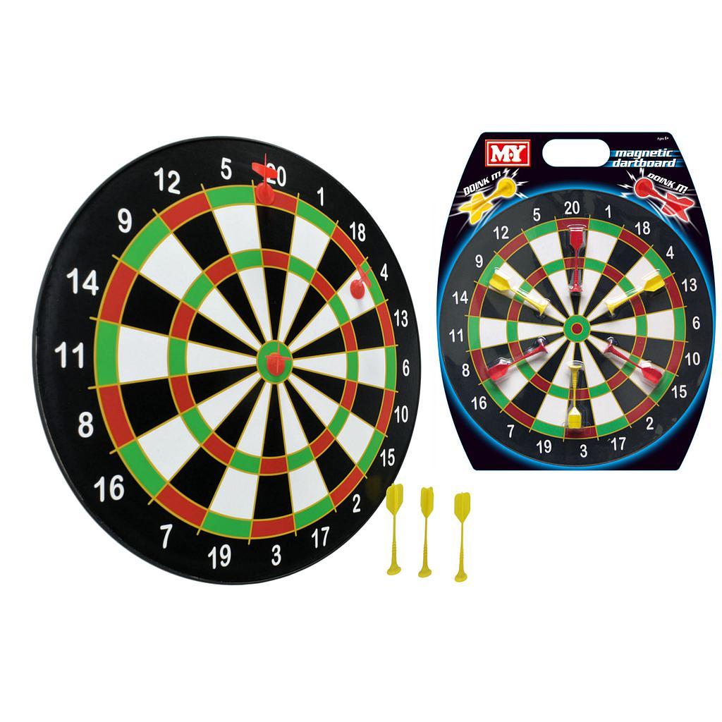 M.Y 16" Doink It 16" Magnetic Dartboard and 6 Darts