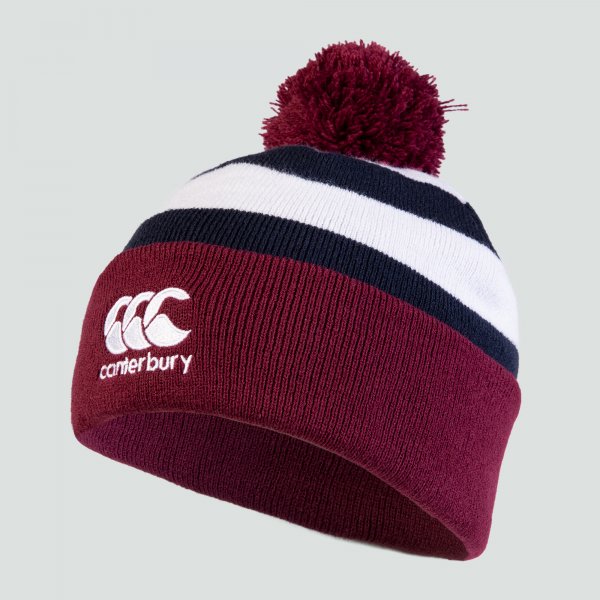 Canterbury Rugby Hooped Bobble Winter Hat Adult - one size.