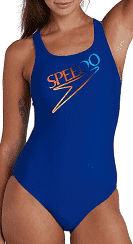 Women's Retro Logo Medalist Swimsuit Blue