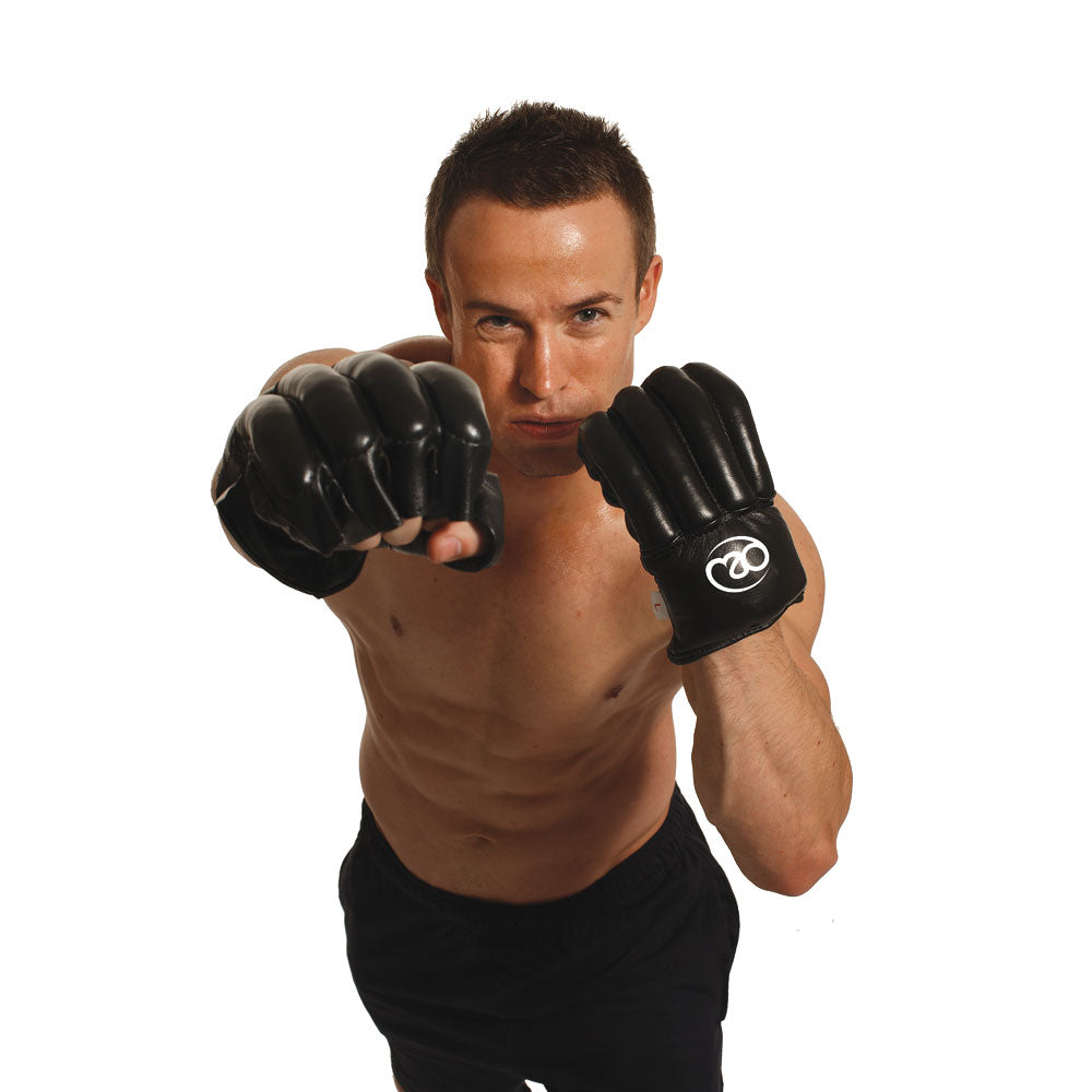 Fitness Mad Leather Fingerless Bag Boxing Glove S-XL