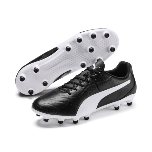 Puma Monarch Firm ground black and white moulded studs (adult)
