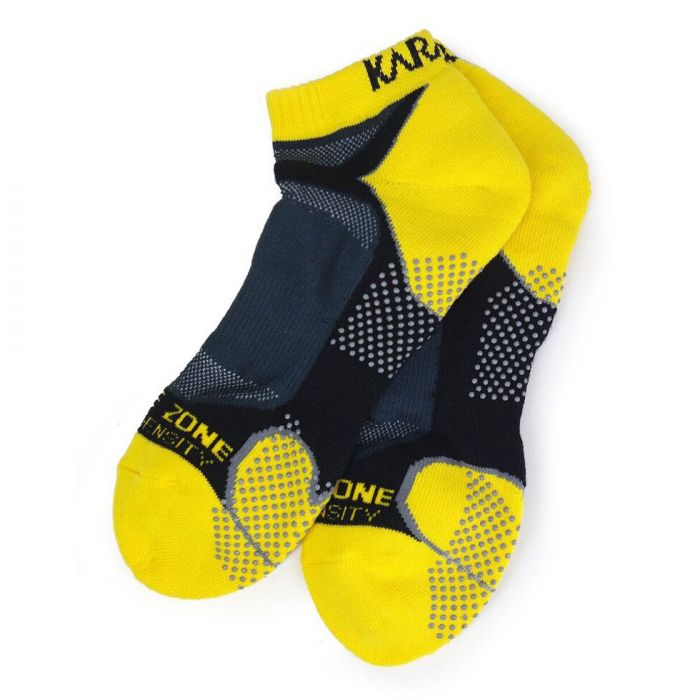 Karakal Mens X4 Trainer Sock - Black & Yellow UK Size 7-13