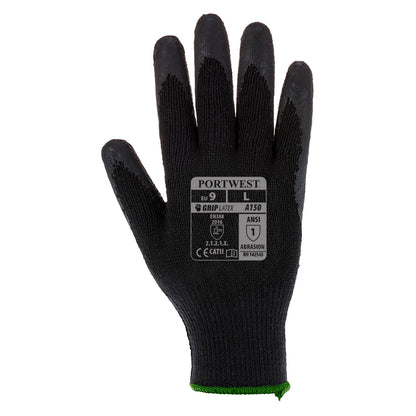 Portwest Workwear A150 - Classic Grip Glove - Latex - Black