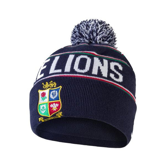 British & Irish Lions Rugby Fleece lined Bobble Beanie hat