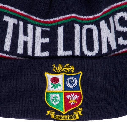 British & Irish Lions Rugby Fleece lined Bobble Beanie hat