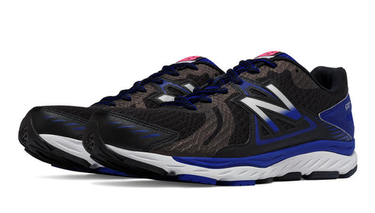 New Balance mens stability trainers M670 black and blue