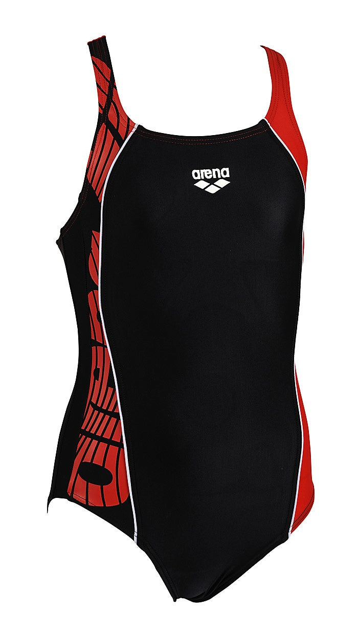 Arena girls mouce youth black and red one piece swimming costume size 24 age 4-5