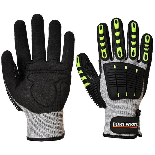 Portwest Workwear A729 - Anti Impact Cut Resistant Thermal Glove Grey/Black