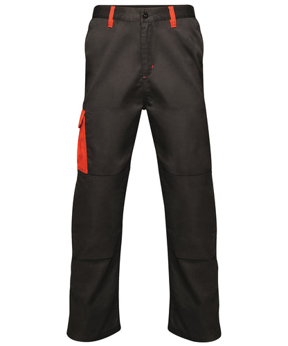 Regatta Professional Workwear RG667 Contrast Cargo Trousers Black/Red