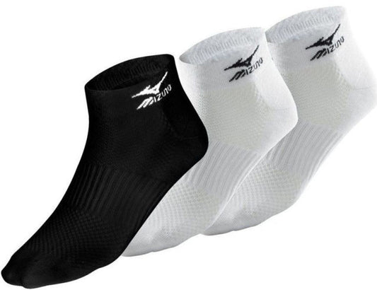 Mizuno Dry Lite Training Mid Sock White and Black 3 Pair Pack