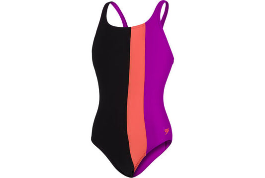 Girl's Colourblock Powerback Swimsuit Black