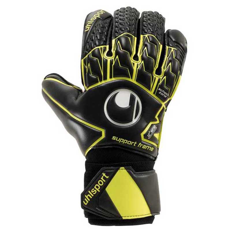 Uhlsport Supersoft Support Frame Goalkeeper Gloves Black/fluo sizes 9/10