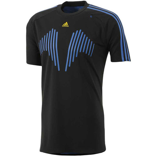 Adidas lightweight running football fitness formotion T Shirt tee Black blue